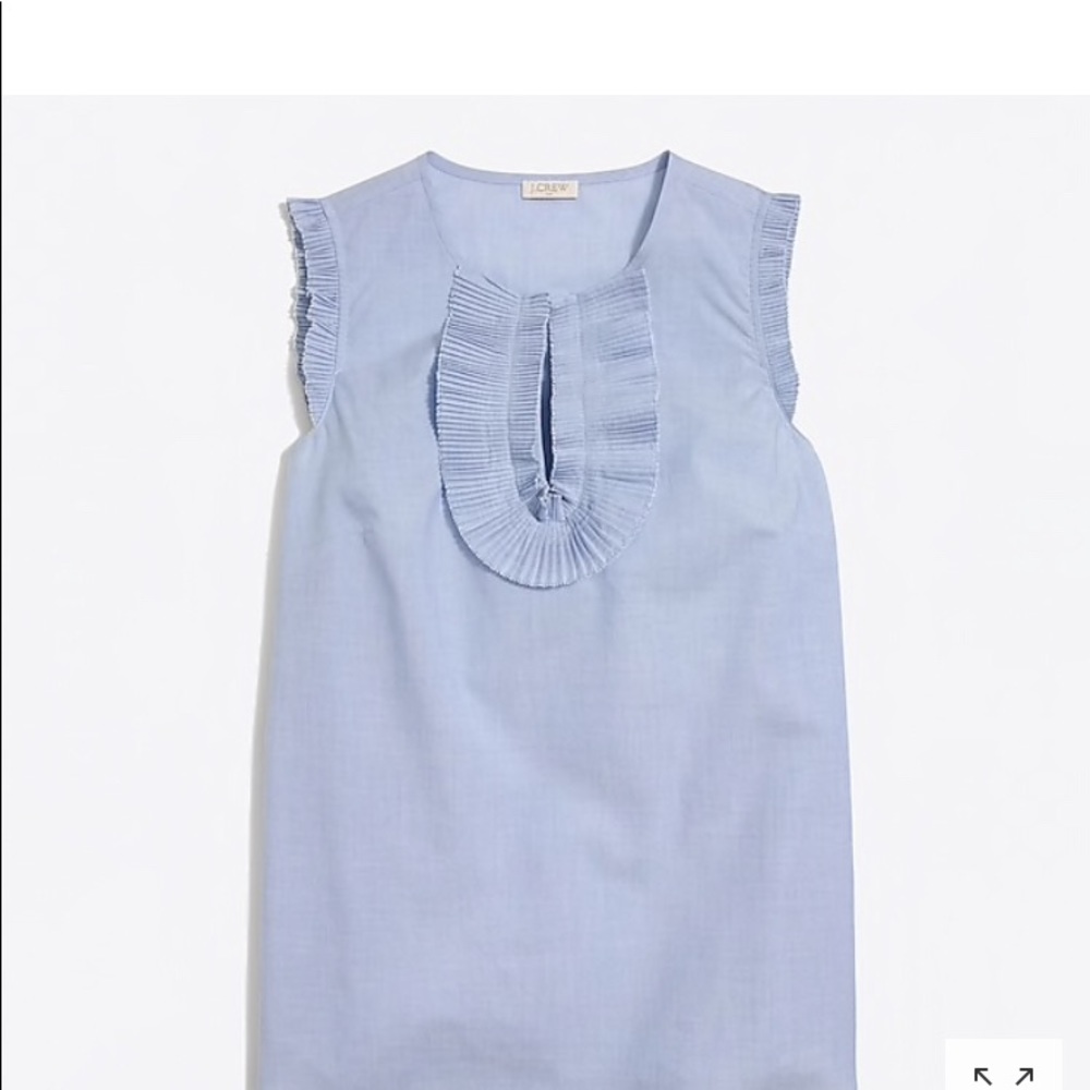 J. Crew Factory Light Blue Ruffle Blouse